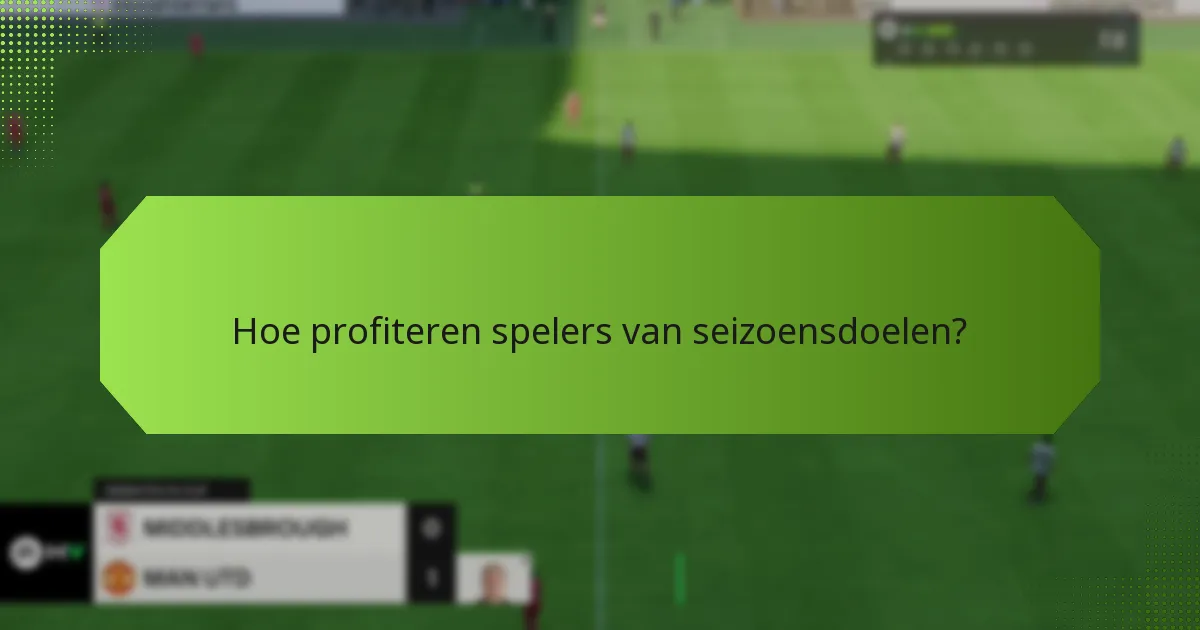 Hoe kunnen spelers seizoensdoelen effectief gebruiken?