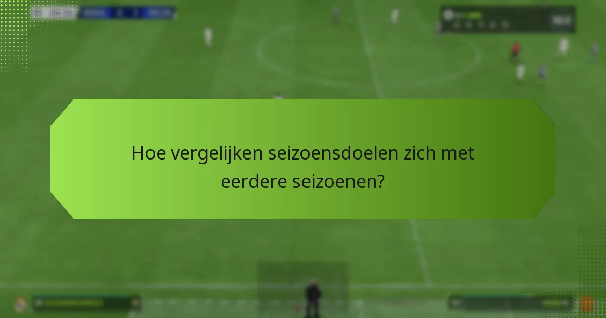 Hoe vergelijken seizoensdoelen zich met eerdere seizoenen?