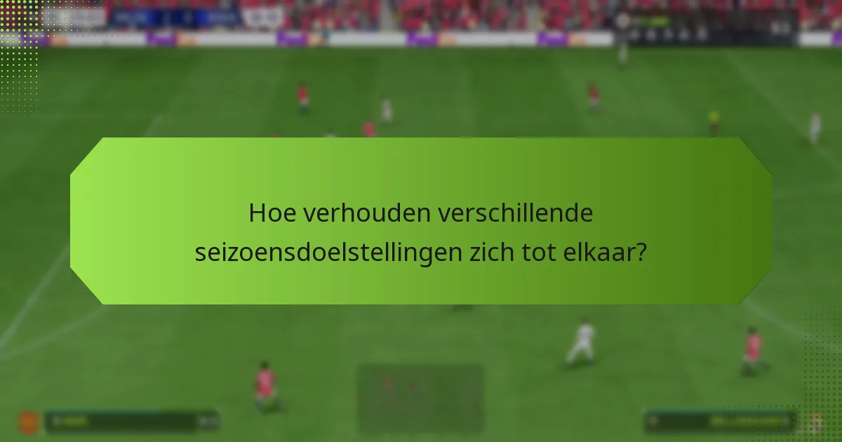Hoe kunnen spelers effectief strategiseren voor seizoensdoelstellingen?