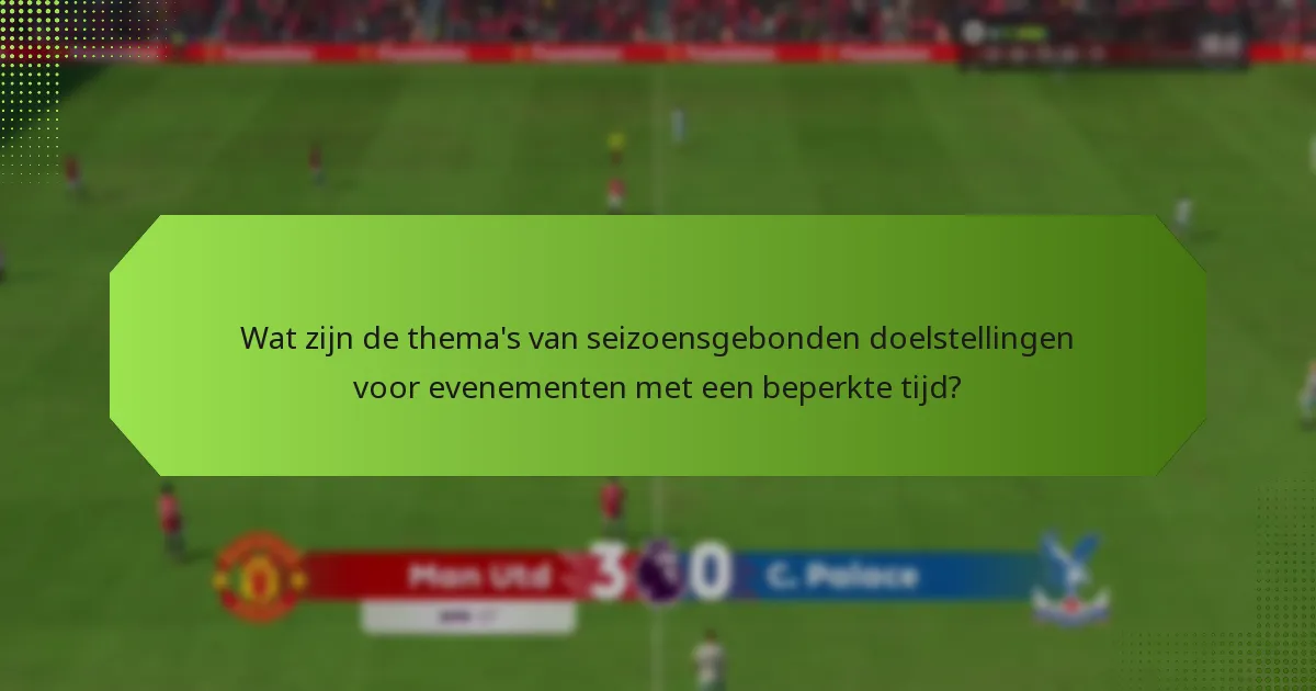 Hoe verhouden seizoensgebonden doelstellingen zich tot eerdere evenementen?