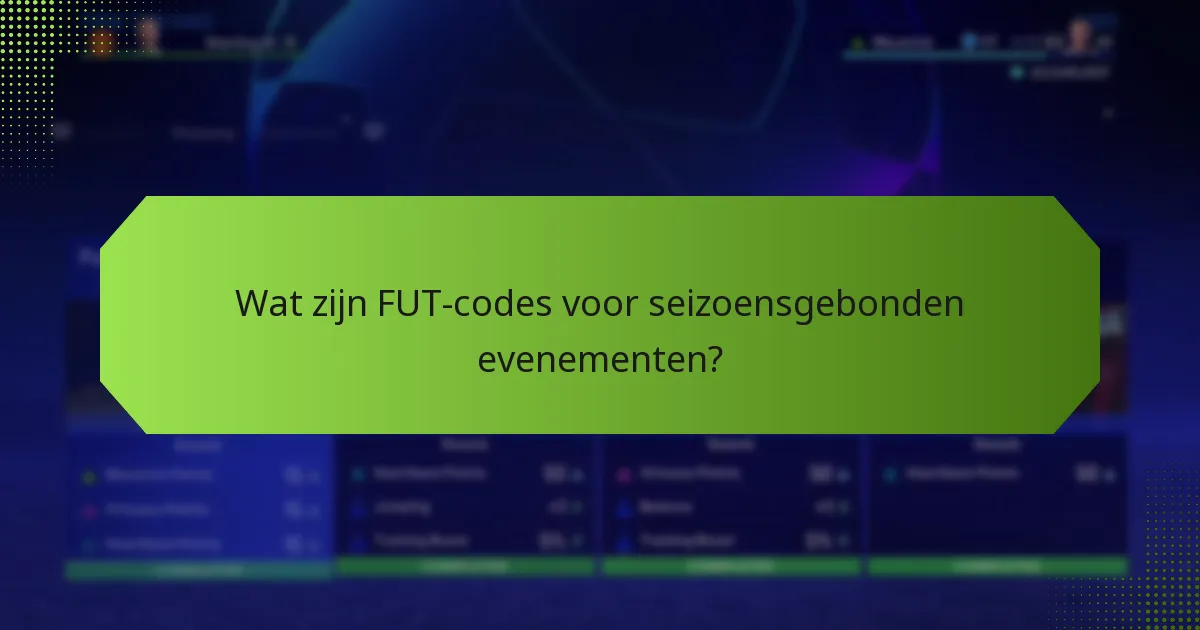 Hoe FUT-codes voor seizoensgebonden evenementen in te wisselen?